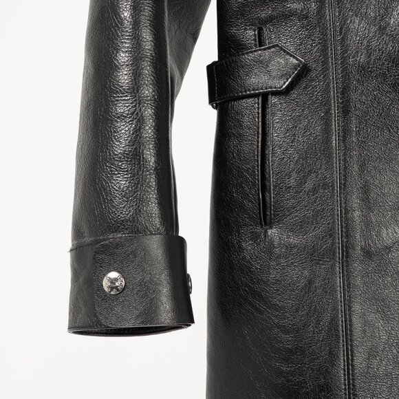 Louis Vuitton AW/14 Runway Black Calfskin Leather Snap Coat - Picture 7 of 14